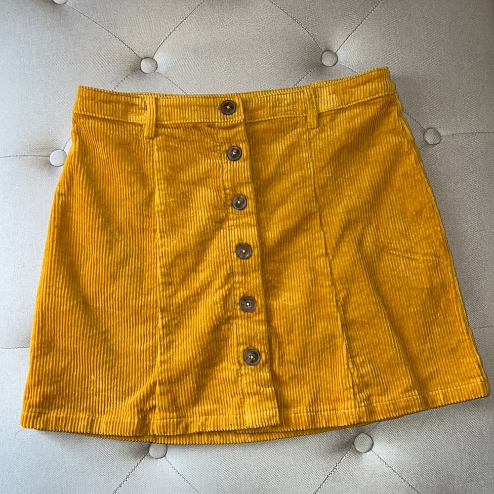 Forever 21 Corduroys Yellow Mini Skirt